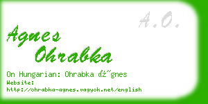 agnes ohrabka business card